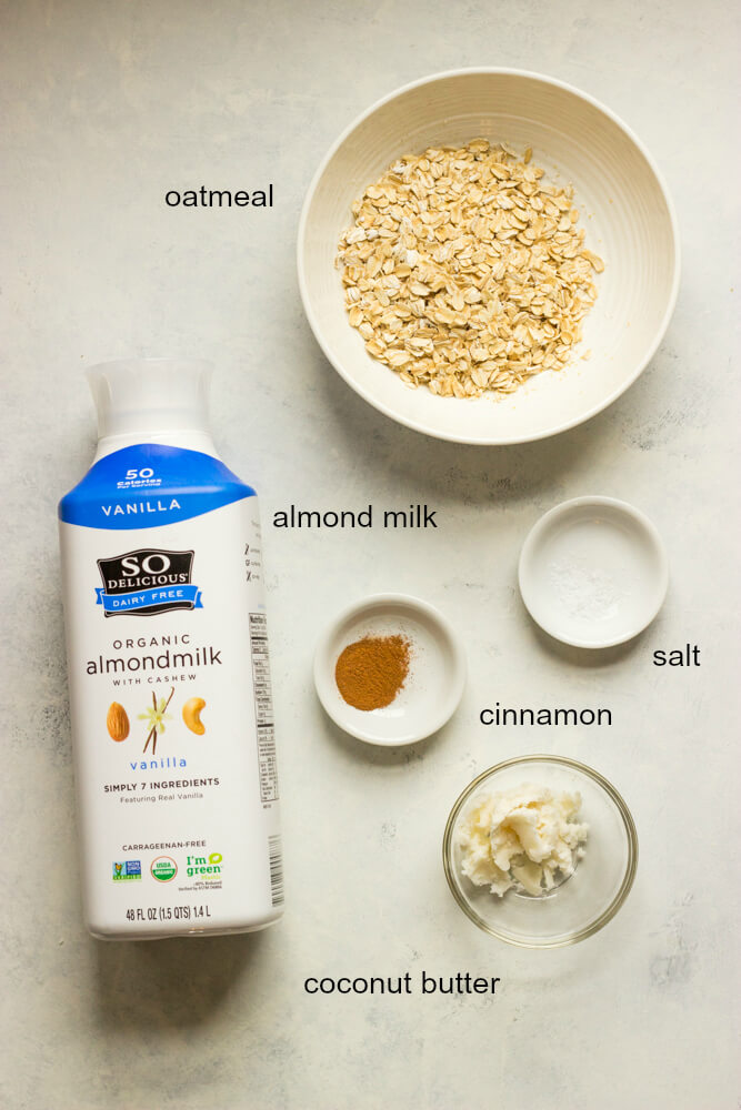 ingredients for coconut oats