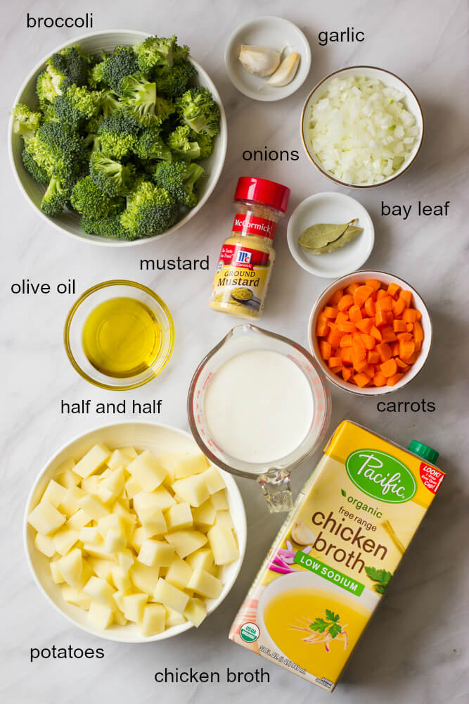 ingredients for broccoli potato soup