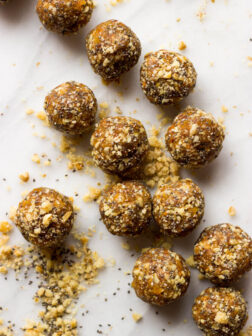 Superfood Energy Balls - made with nuts, dried fruit, flax, and chia
