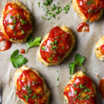 Mini Chicken Meatloaves - insanely juicy and tender mini meatloaves made with chicken and italian sausage | littlebroken.com