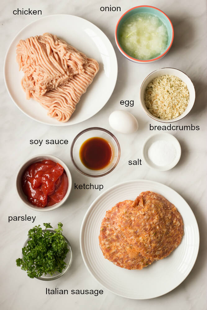 ingredients for mini chicken meatloaves