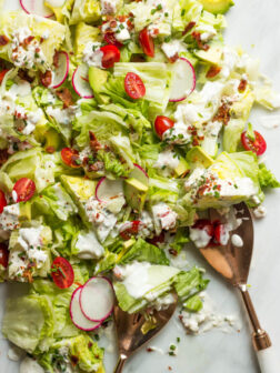 Chopped Wedge Salad with Buttermilk Feta Dressing - easy chopped wedge salad with the most delicious dressing ever! | littlebroken.com @littlebroken