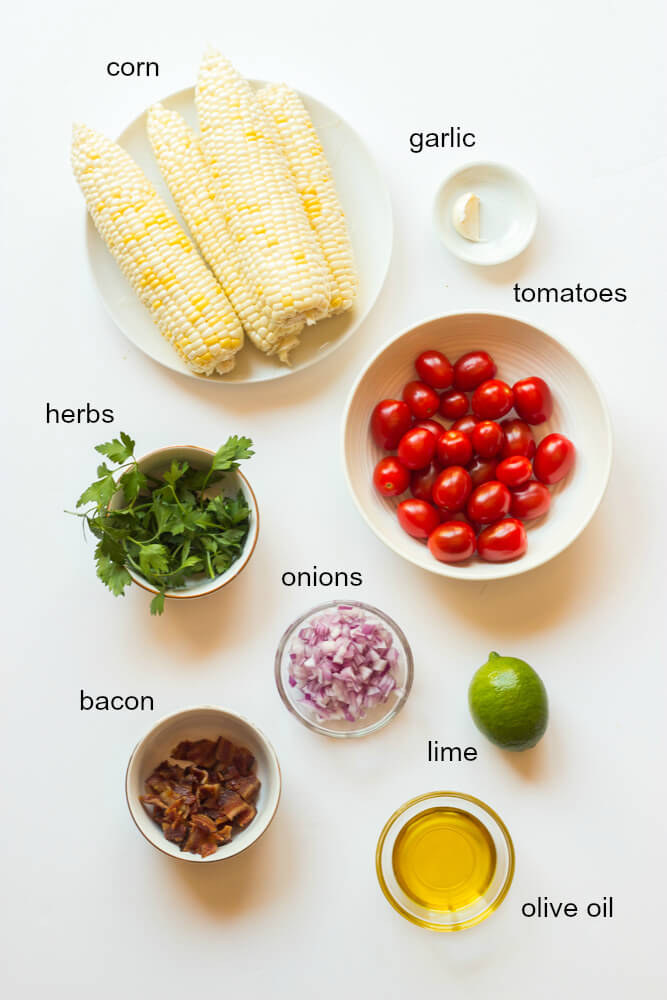 ingredients for corn salad with lime