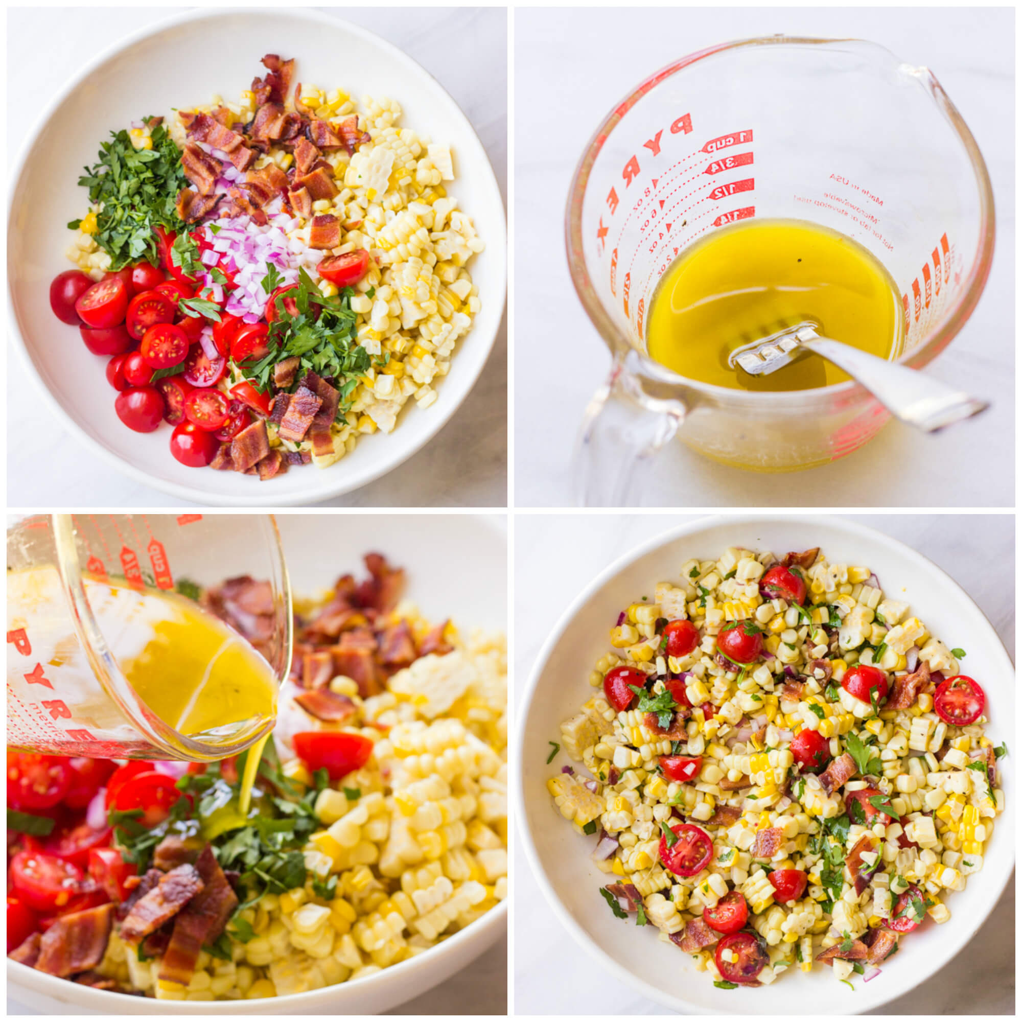 step by step instructions on how to make lime cilantro corn salad