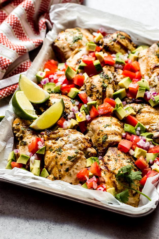 Side view cilantro lime chicken recipe