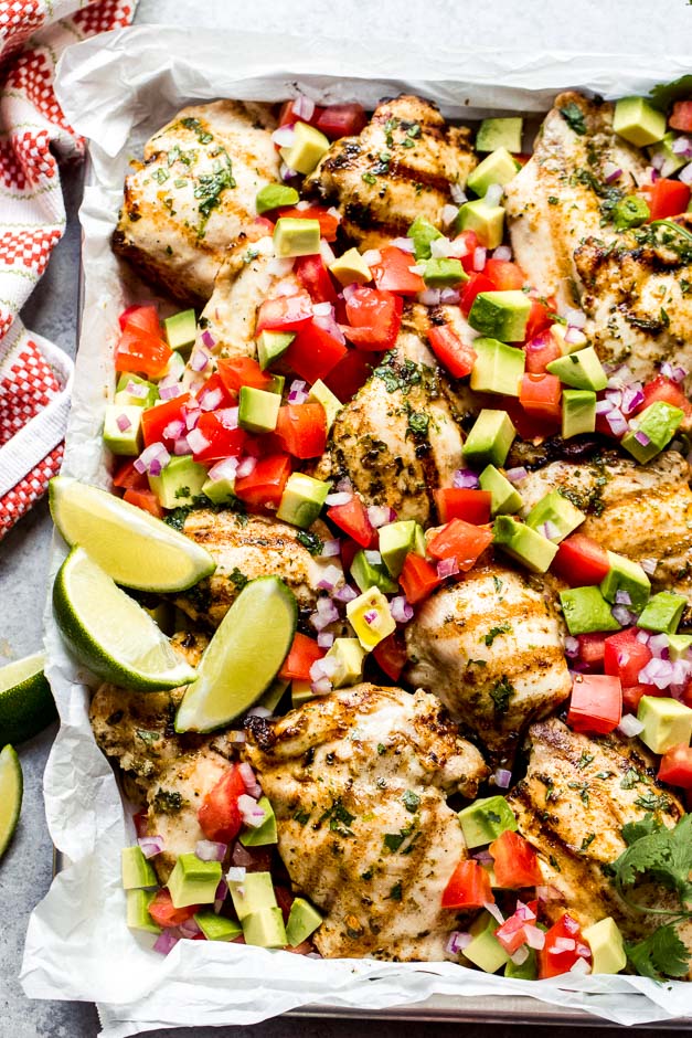 Cilantro Lime Chicken With Avocado Salsa Pinterest : Cilantro Lime Chicken Burgers with Avocado Salsa (Paleo ... - Sprinkle chicken evenly with salt, if desired.