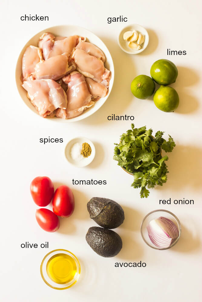 Ingredients for cilantro chicken