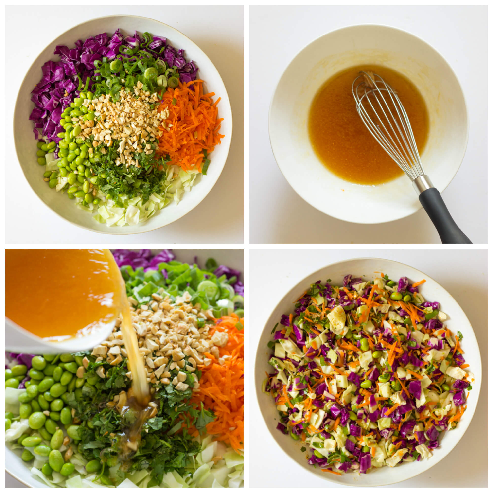 step by step on how to make Asian salad.