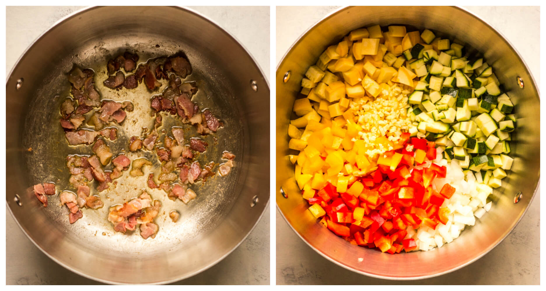 veggies in a soup pot