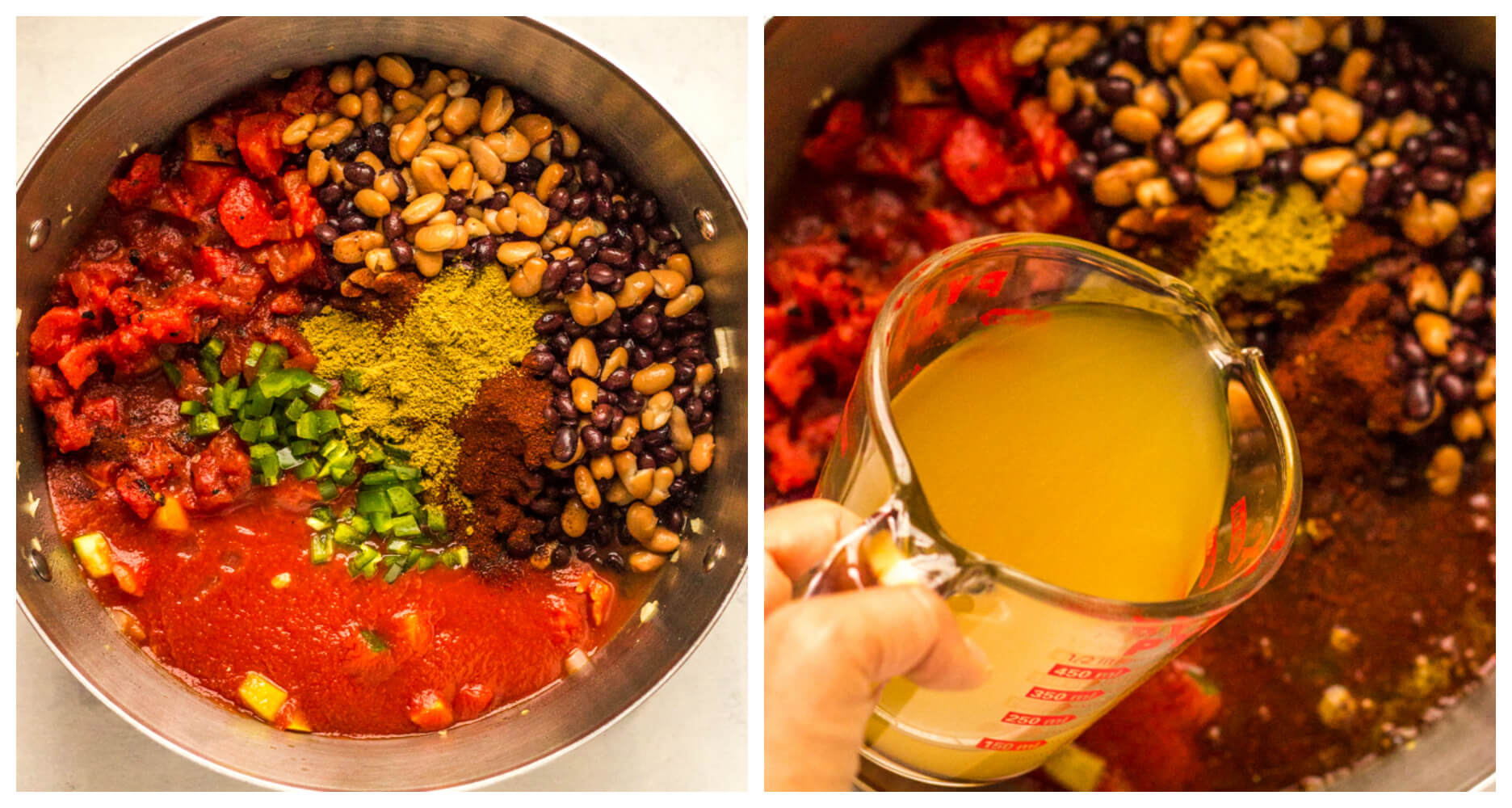 vegetable chili in a pot