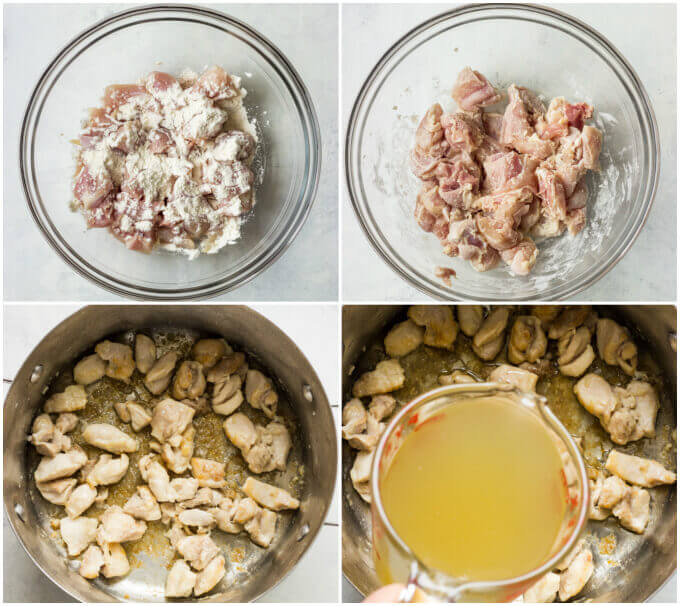 Step by step images on how to make chicken stew