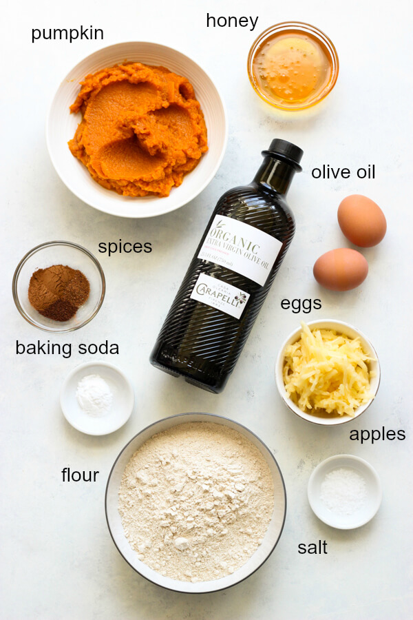 ingredients for pumpkin bread.