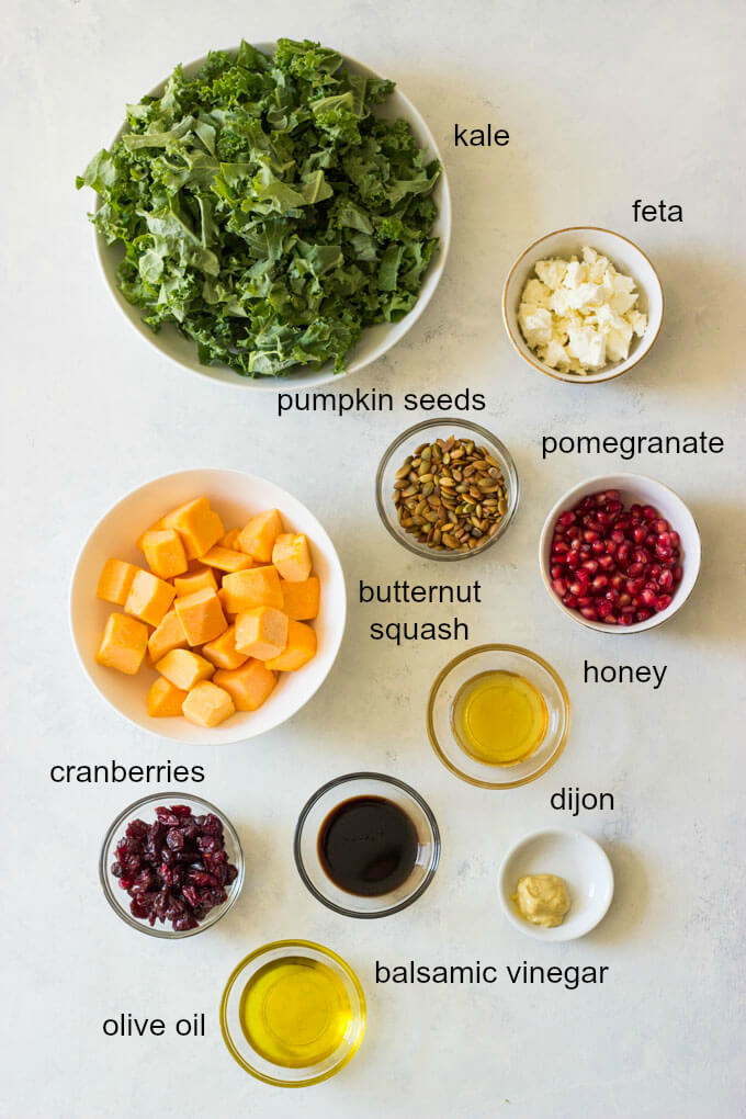 Ingredients for kale salad