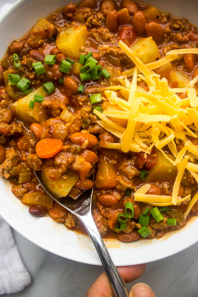 Side close up view of sweet and spicy chili