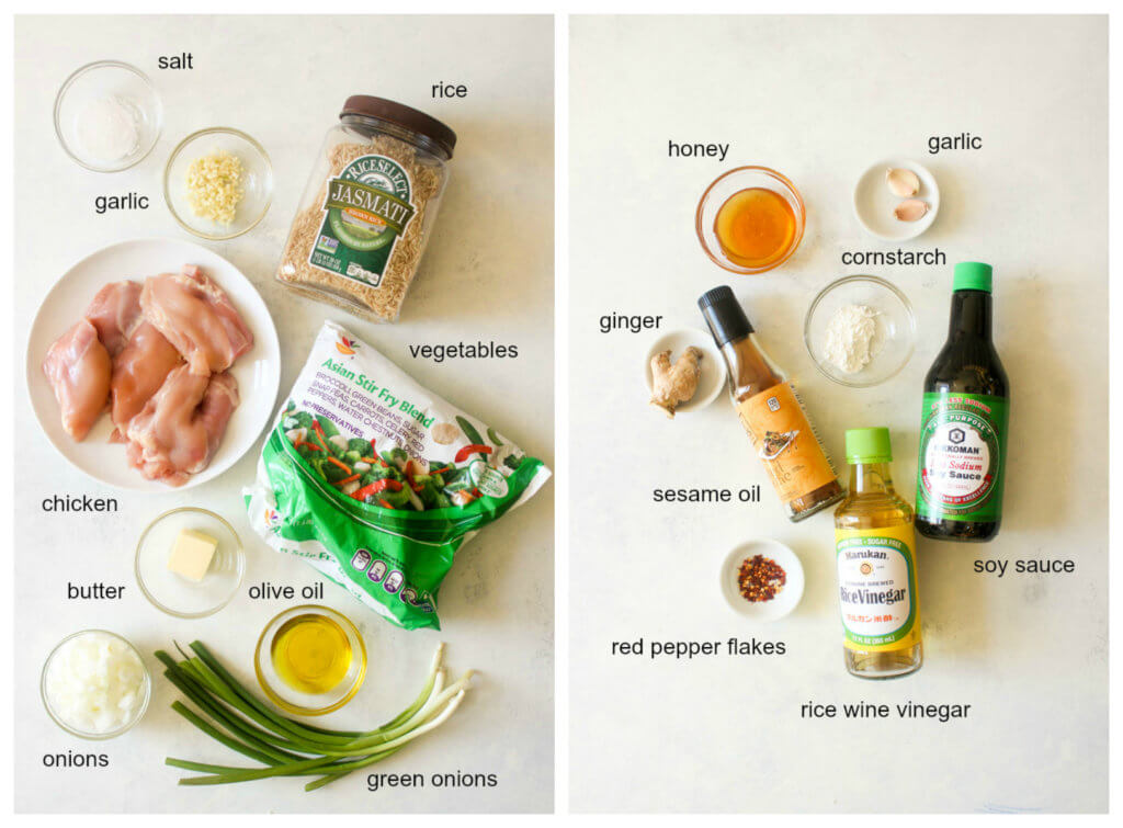 Ingredients for healthy teriyaki chicken