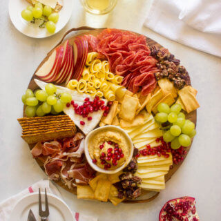 Overview of meat cheese platter