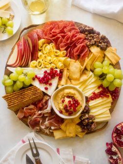 Close of up cheese platter