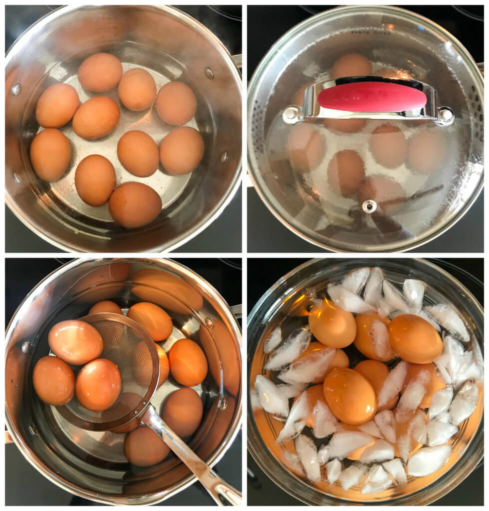 Step by step of how to hard-boil eggs