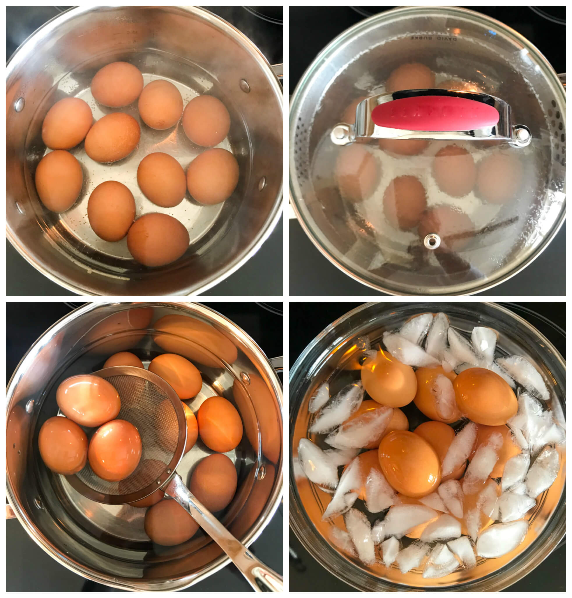 Step by step of how to hard-boil eggs