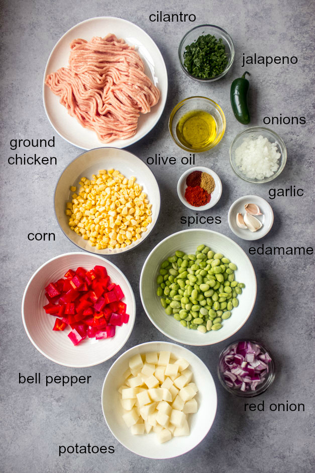 Ingredients for ground chicken patties 