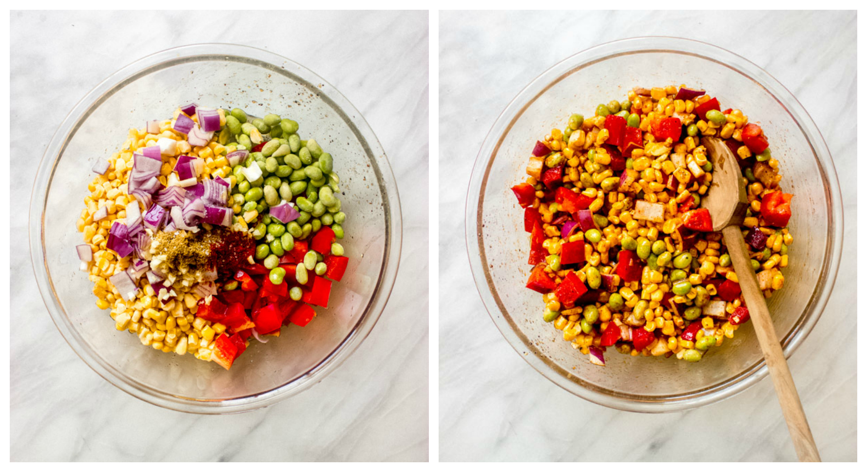 Raw chopped up vegetables in a glass bowl