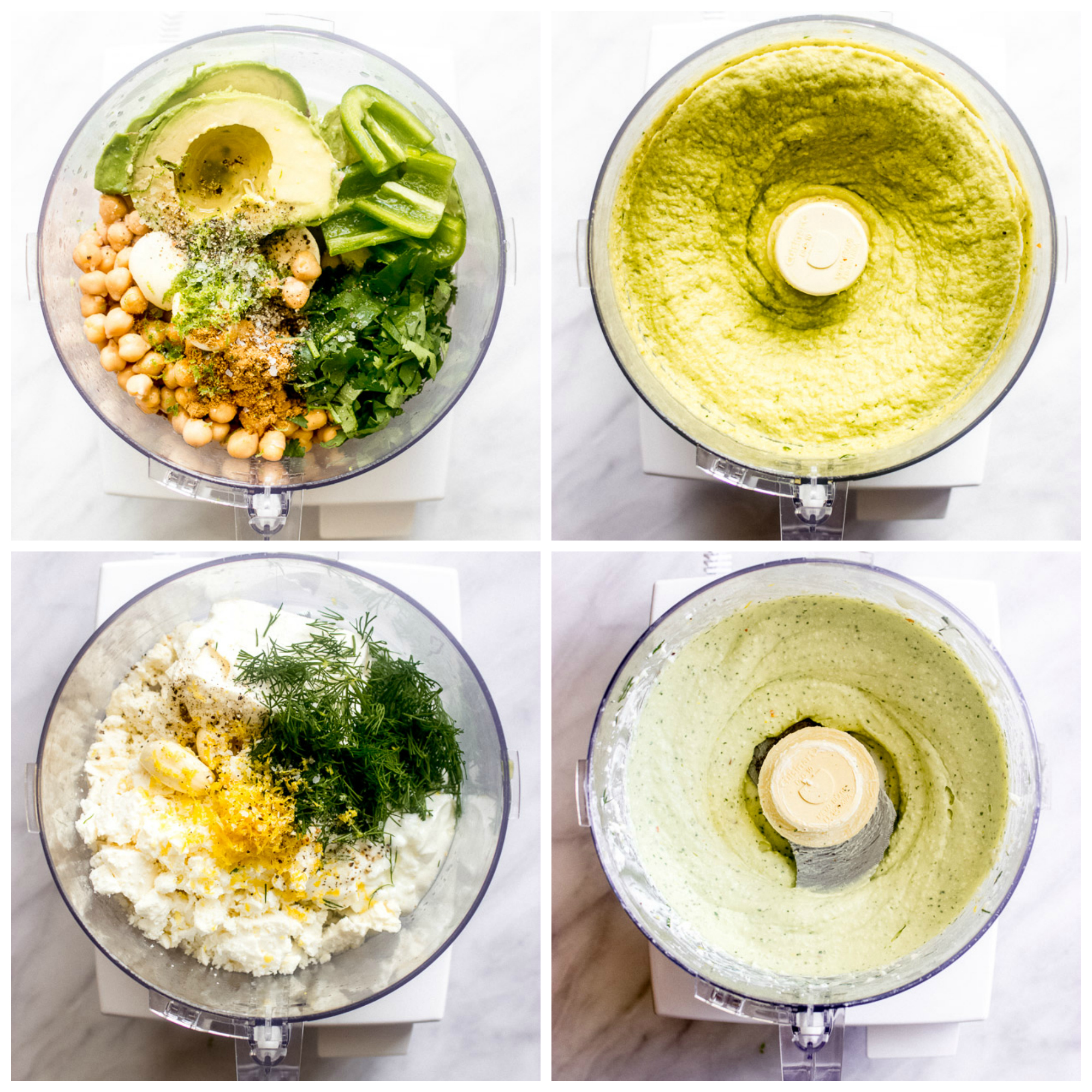 Food processor with vegetable platter dip ingredients