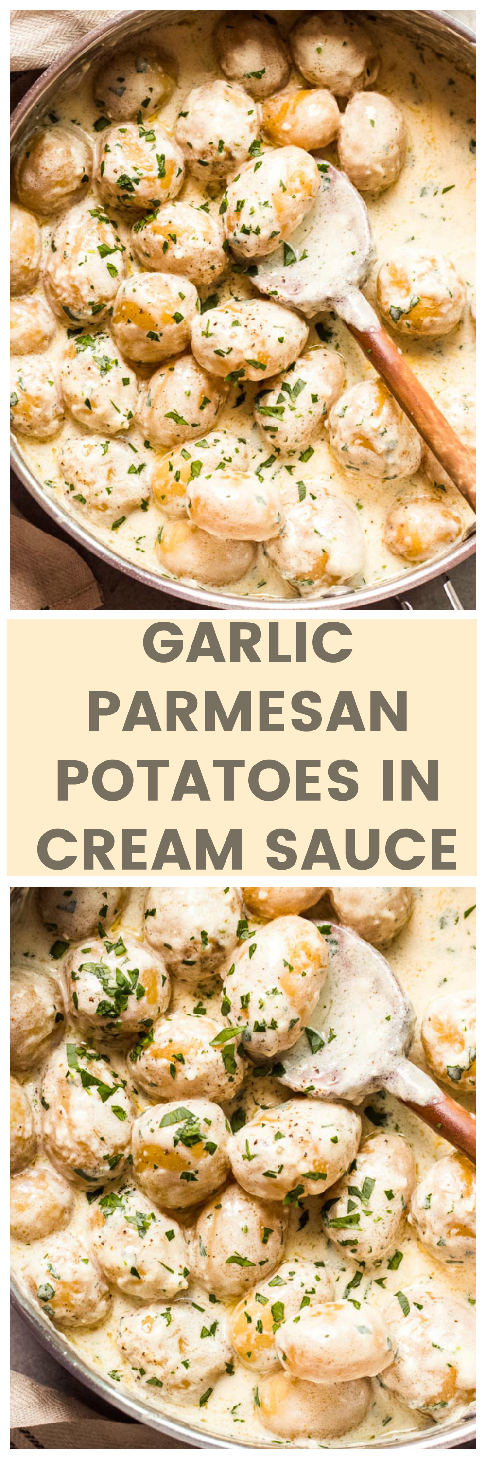Garlic Parmesan Potatoes in Cream Sauce Little Broken