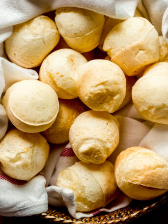 Close up Brazilian cheese bread recipe