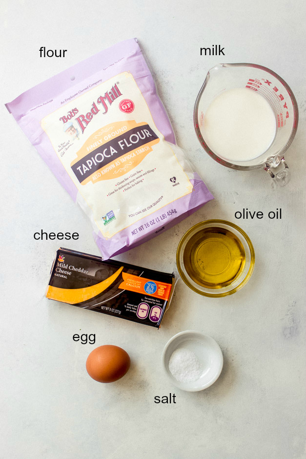 Ingredients for gluten free cheese bread