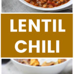 Vertical image lentil chili