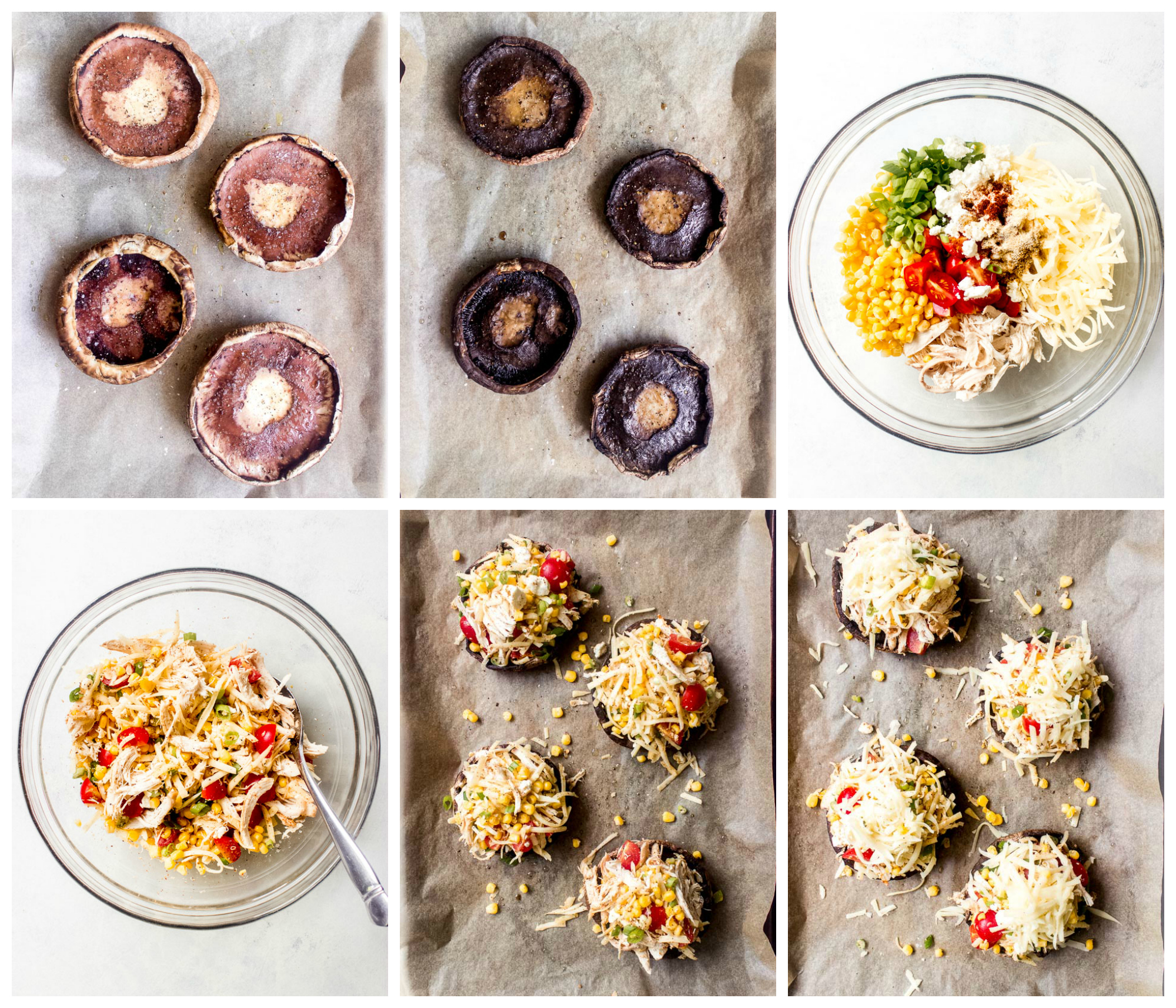 Step by step on how to make stuffed portobello mushrooms