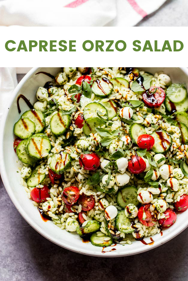 caprese orzo salad