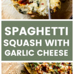 Vertical image roasted spaghetti squash