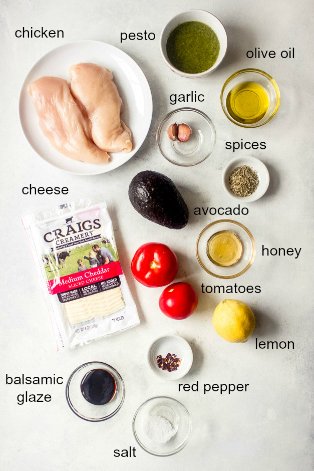Ingredients for balsamic grilled chicken breast recipe