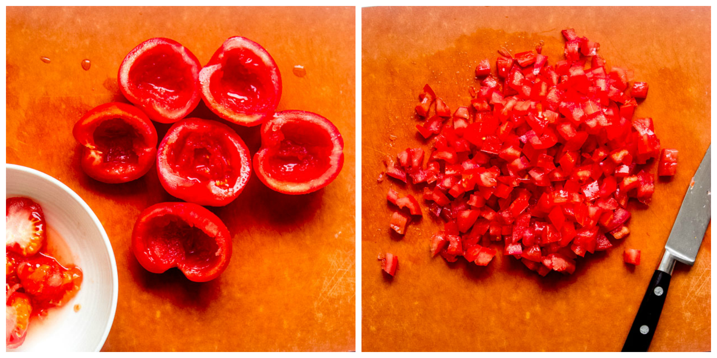 Chopped up best tomatoes for salsa