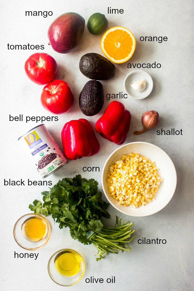 Ingredients for Mexican side salad.