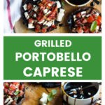 Overhead portobello mushrooms with caprese