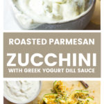 Close up of roasted parmesan zucchini