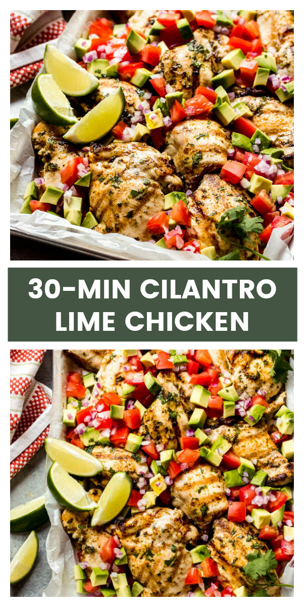 30-minute cilantro lime chicken with avocado salsa