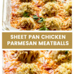 Sheet pan chicken meatballs with parmesan