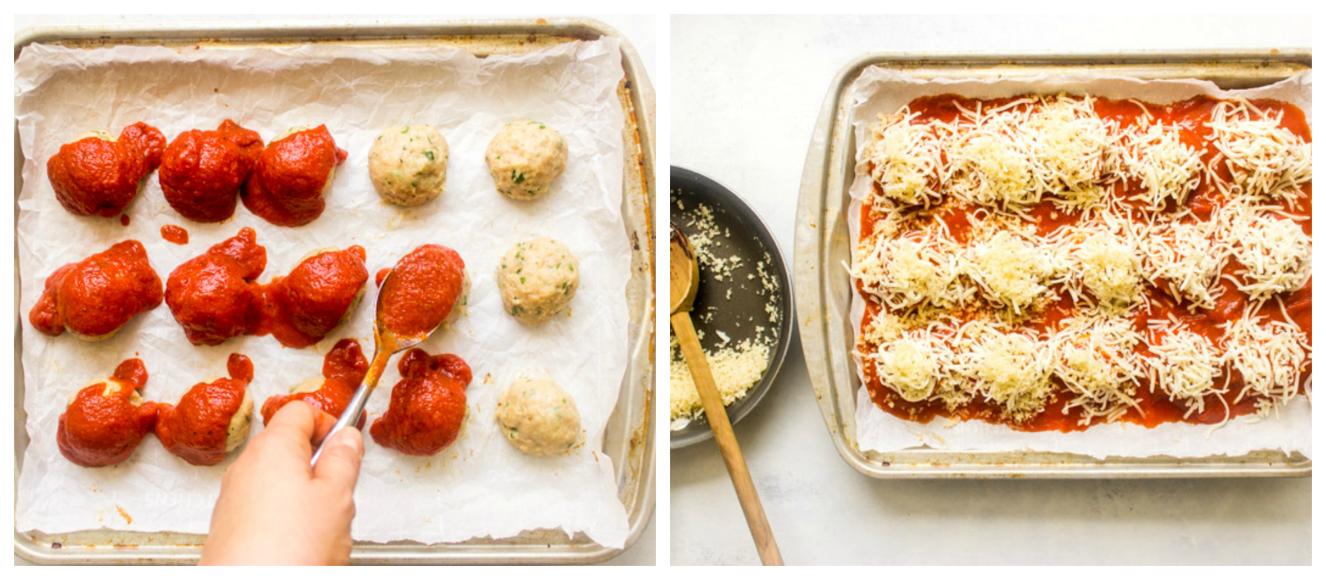 Oven baked chicken parmesan meatballs 