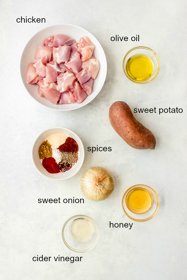 Ingredients for honey chicken kebabs