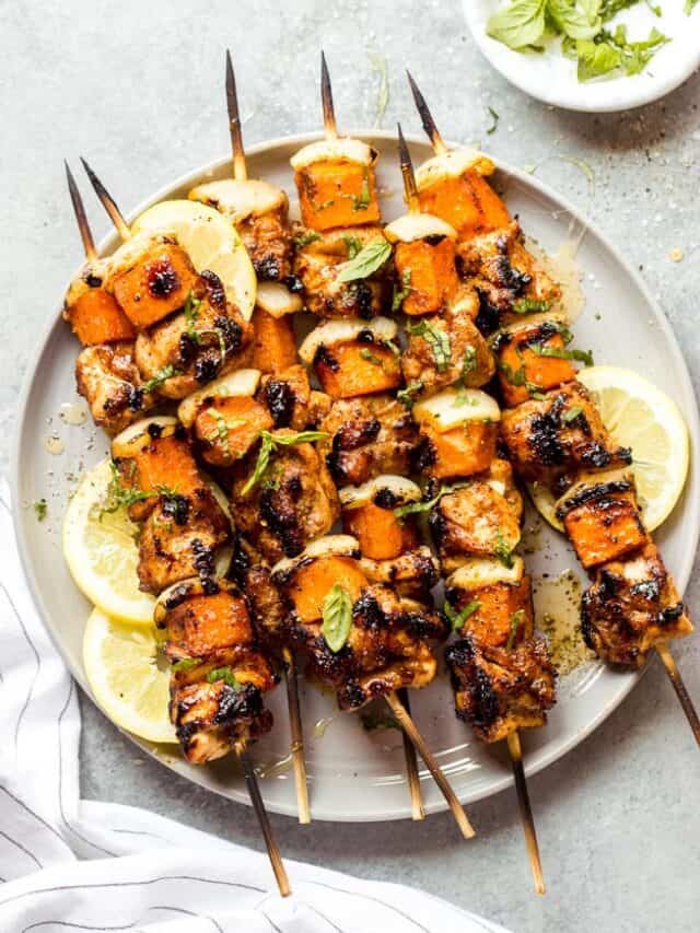 Spicy Honey Chicken and Sweet Potato Kebabs Story