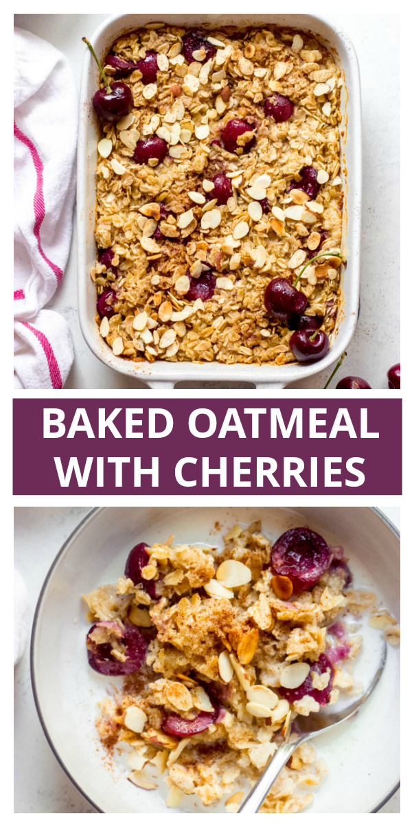 baked oatmeal with cherries