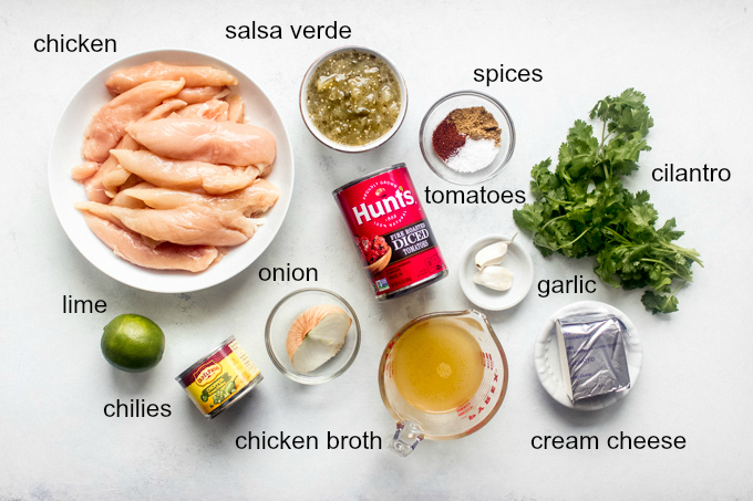 Ingredients for quick shredded chicken