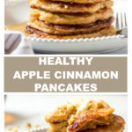 apple cinnamon pancakes on white plate