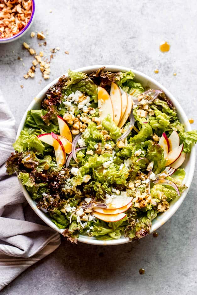 Mason Jar Chicken Salad with Apples, Walnuts, and Gorgonzola