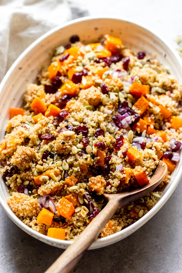 sideview butternut squash and quinoa. 