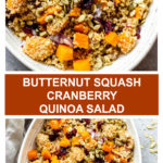 roasted butternut squash and quinoa salad in bowl