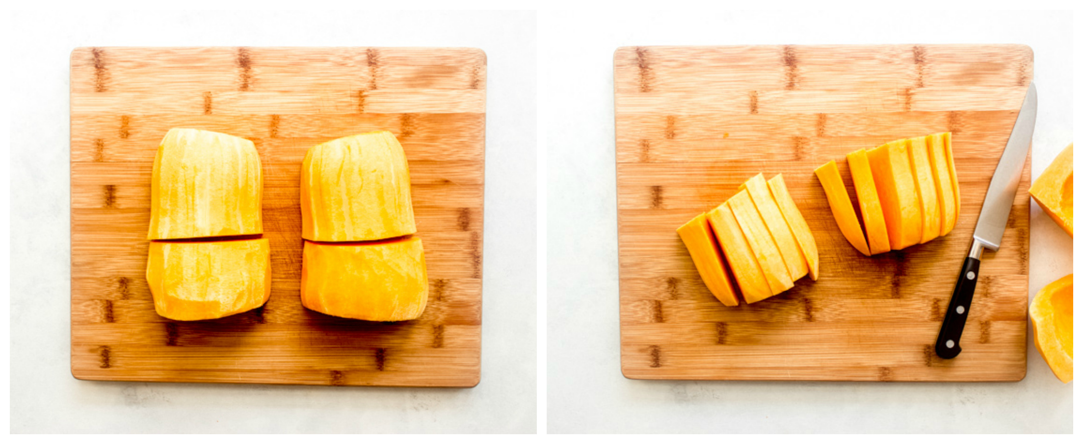 how to slice fresh butternut squash